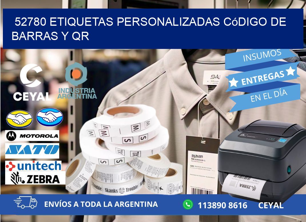 52780 etiquetas personalizadas código de barras y QR