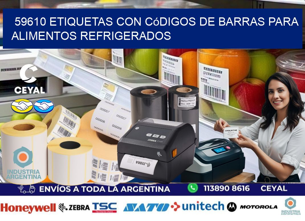 59610 Etiquetas con códigos de barras para alimentos refrigerados