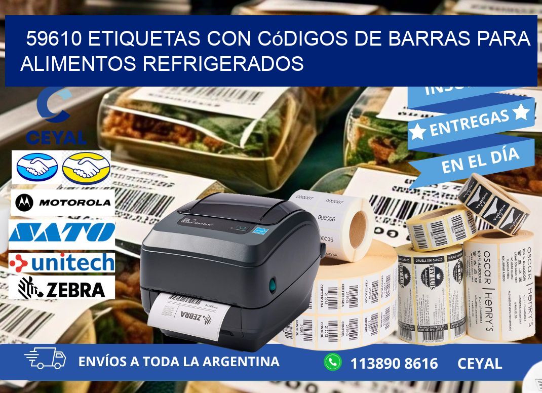 59610 Etiquetas con códigos de barras para alimentos refrigerados