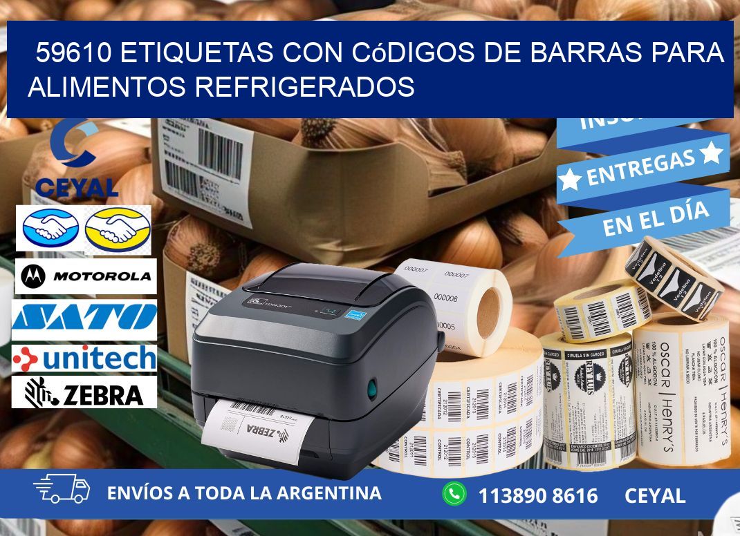 59610 Etiquetas con códigos de barras para alimentos refrigerados