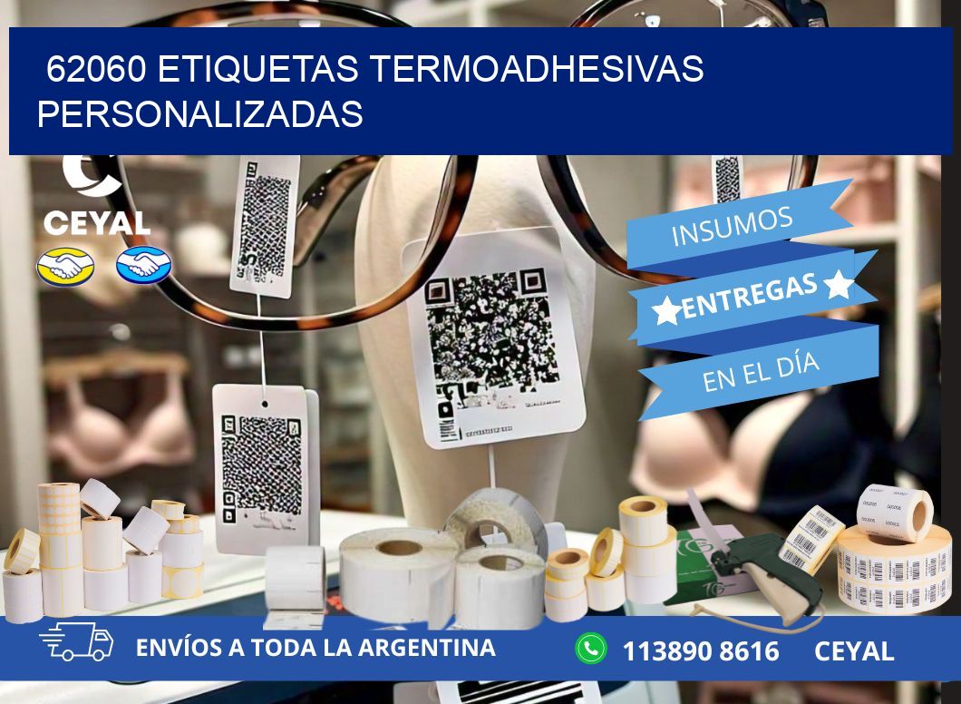 62060 Etiquetas termoadhesivas personalizadas