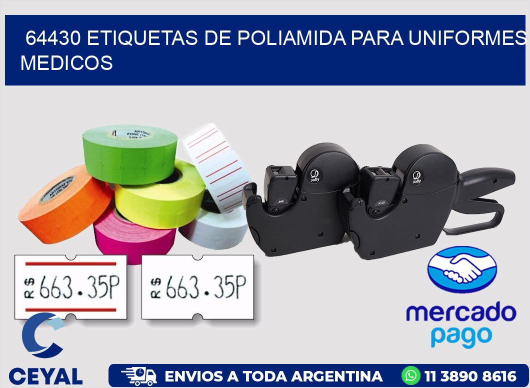 64430 Etiquetas de poliamida para uniformes medicos