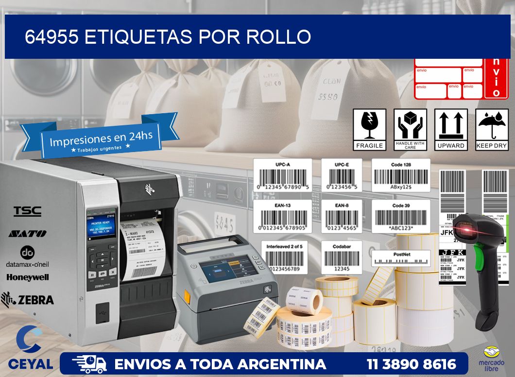 64955 Etiquetas por rollo