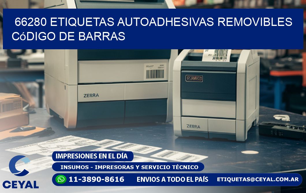 66280 etiquetas autoadhesivas removibles código de barras