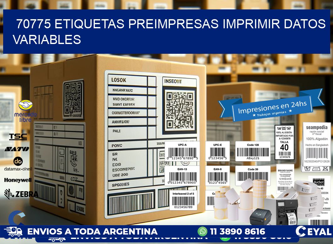 70775 Etiquetas preimpresas imprimir datos variables