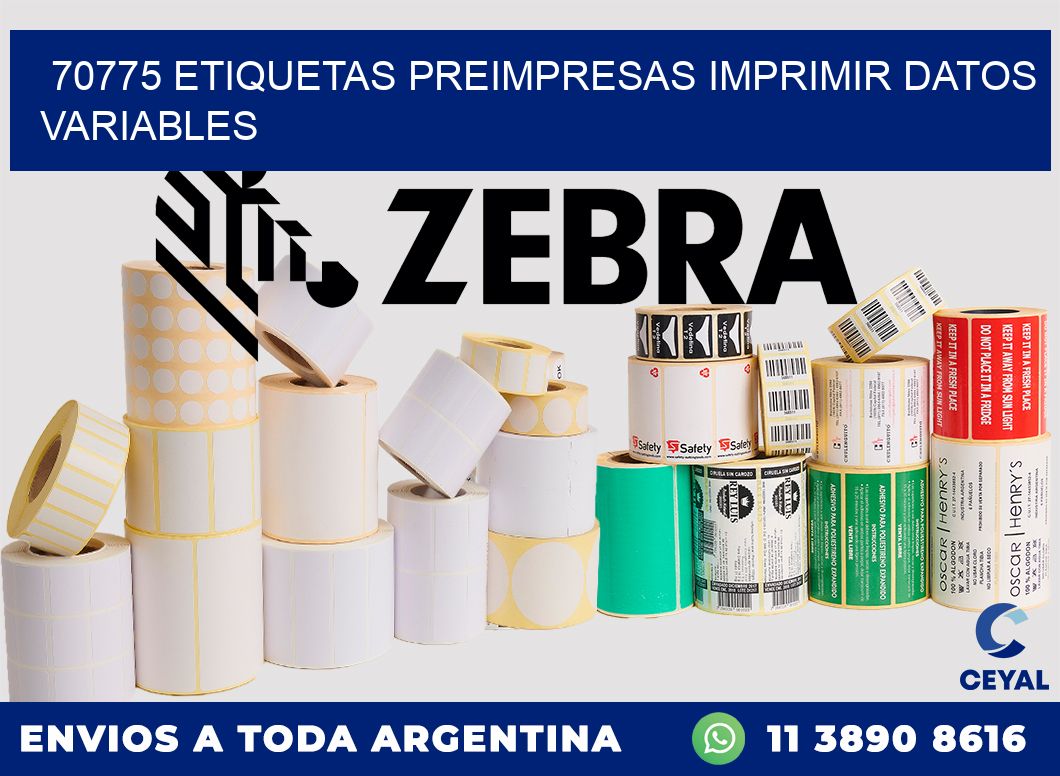 70775 Etiquetas preimpresas imprimir datos variables