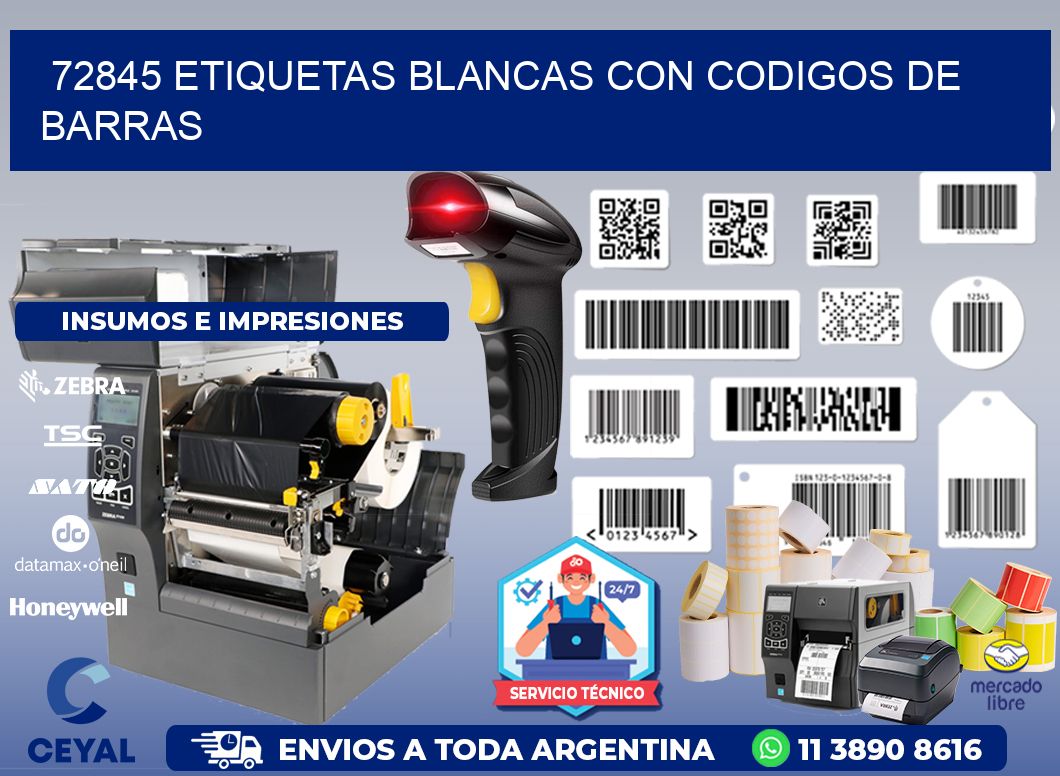 72845 etiquetas blancas con codigos de barras