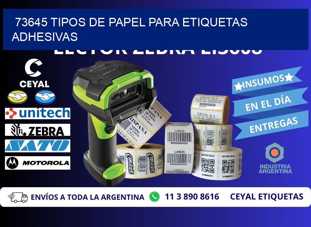 73645 Tipos de papel para etiquetas adhesivas