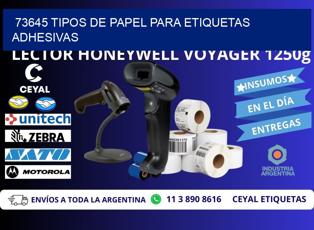 73645 Tipos de papel para etiquetas adhesivas