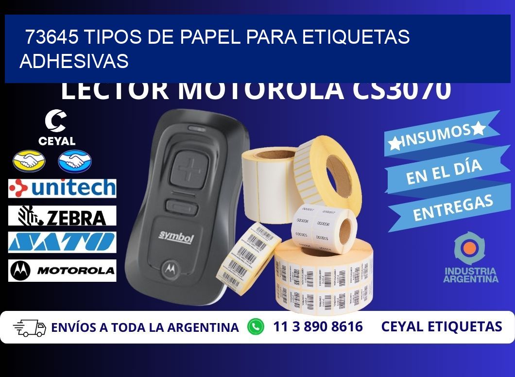 73645 Tipos de papel para etiquetas adhesivas