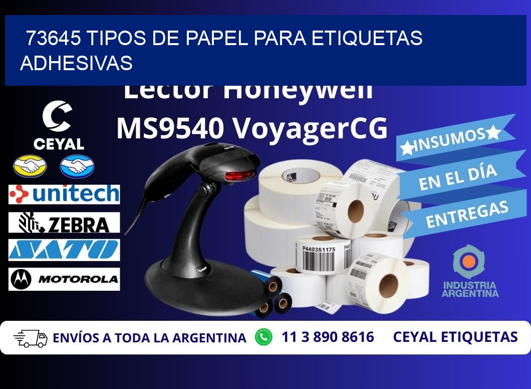 73645 Tipos de papel para etiquetas adhesivas