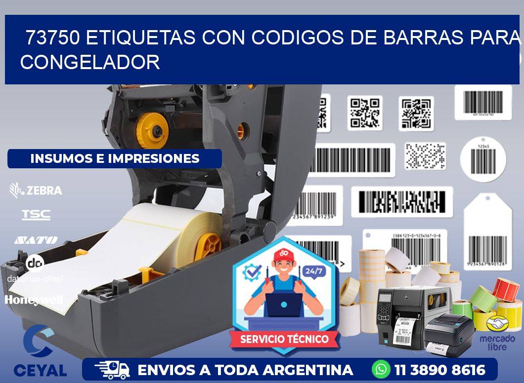 73750 Etiquetas con codigos de barras para congelador