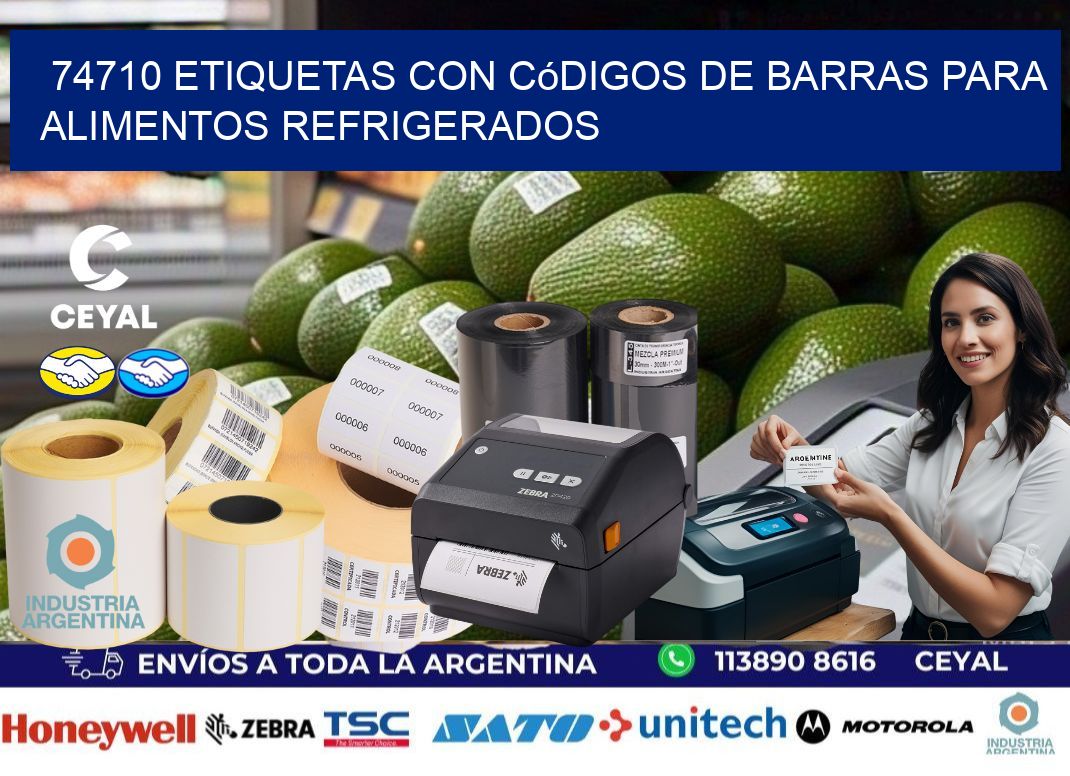 74710 Etiquetas con códigos de barras para alimentos refrigerados