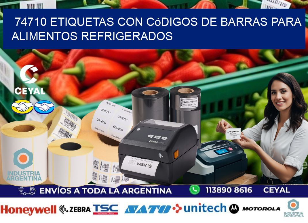 74710 Etiquetas con códigos de barras para alimentos refrigerados