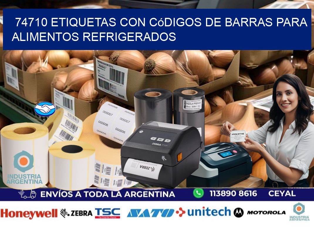 74710 Etiquetas con códigos de barras para alimentos refrigerados