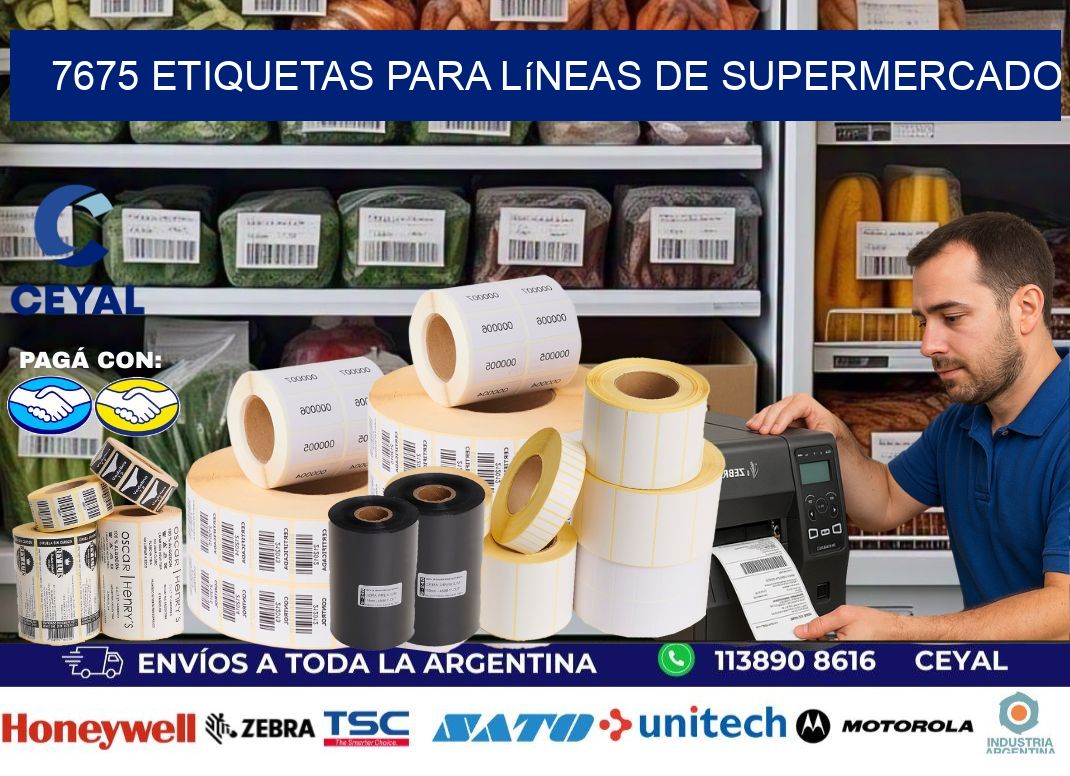 7675 Etiquetas para líneas de supermercado