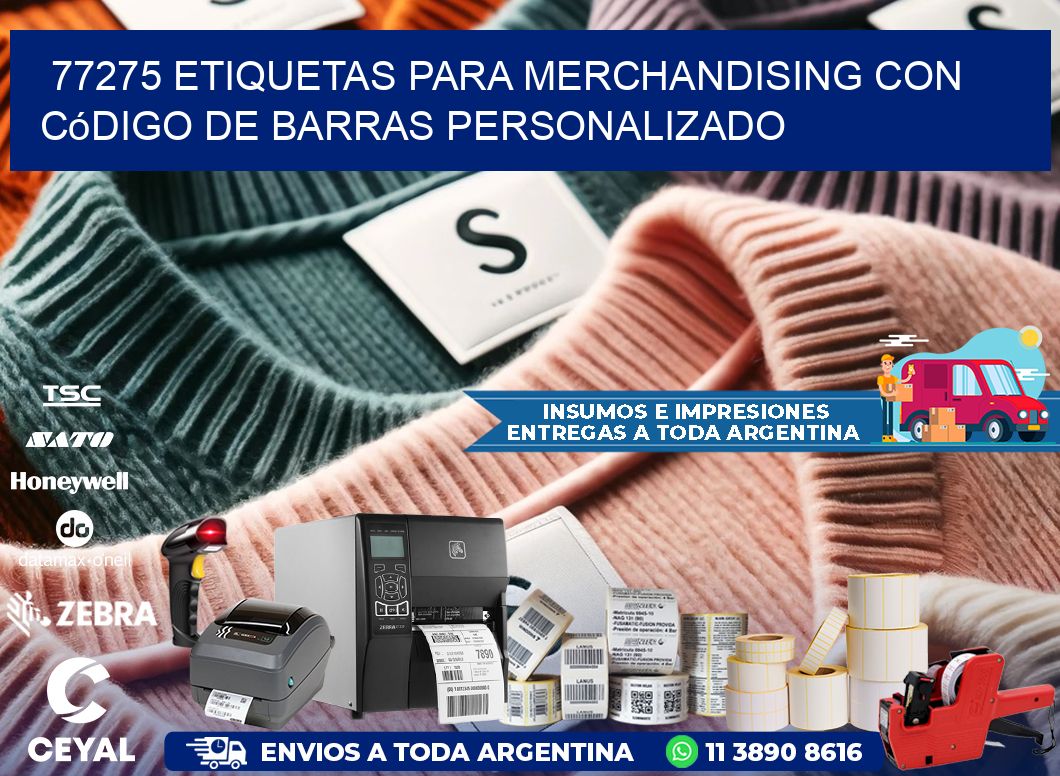 77275 etiquetas para merchandising con código de barras personalizado