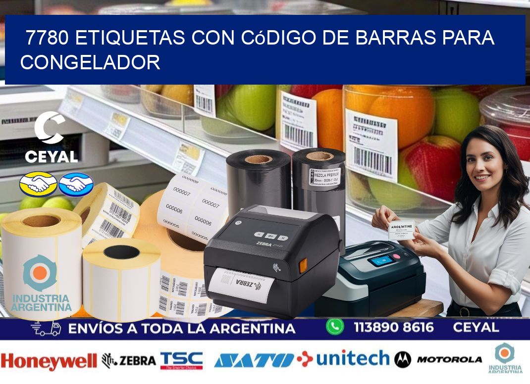 7780 Etiquetas con código de barras para congelador