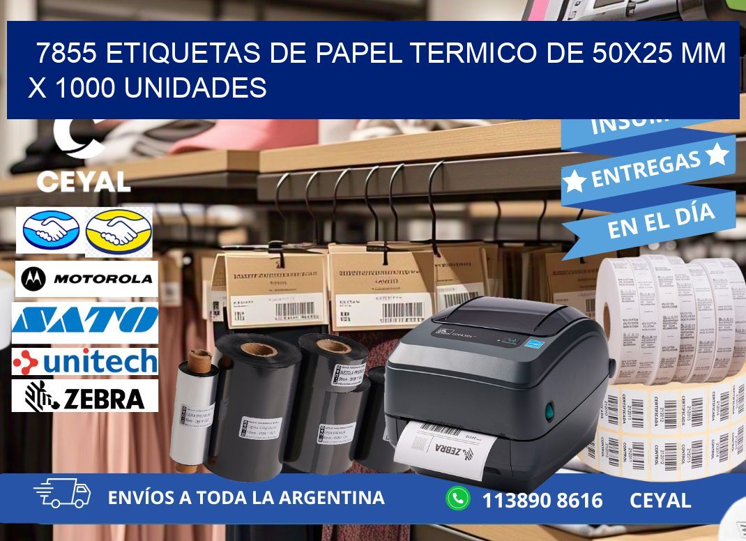 7855 Etiquetas De Papel Termico De 50x25 Mm X 1000 Unidades