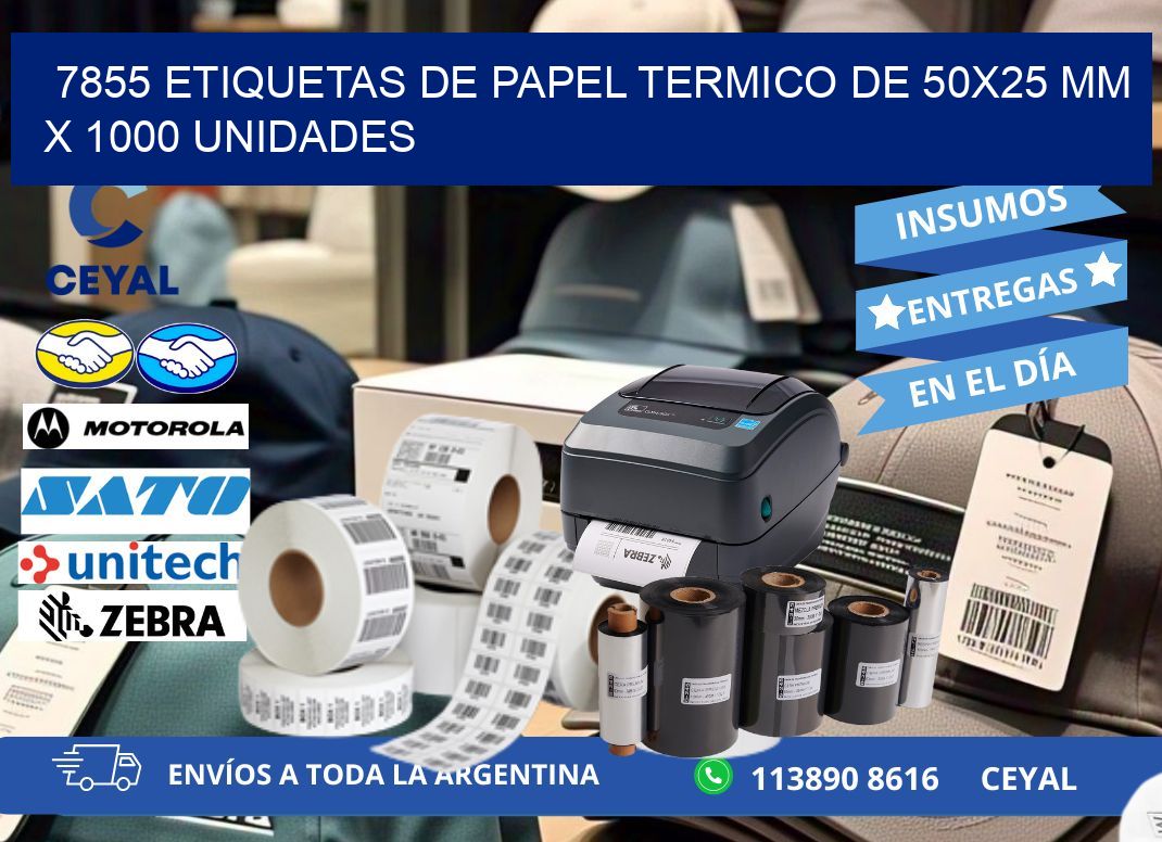 7855 Etiquetas De Papel Termico De 50×25 Mm X 1000 Unidades