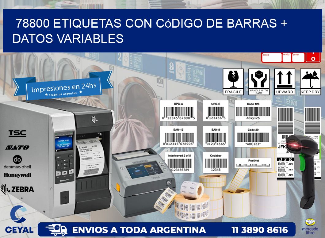 78800 etiquetas con código de barras + datos variables