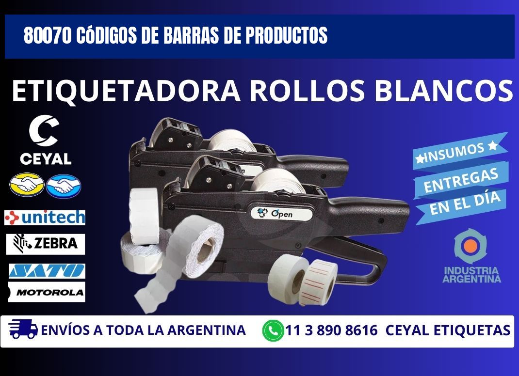 80070 Códigos de barras de productos