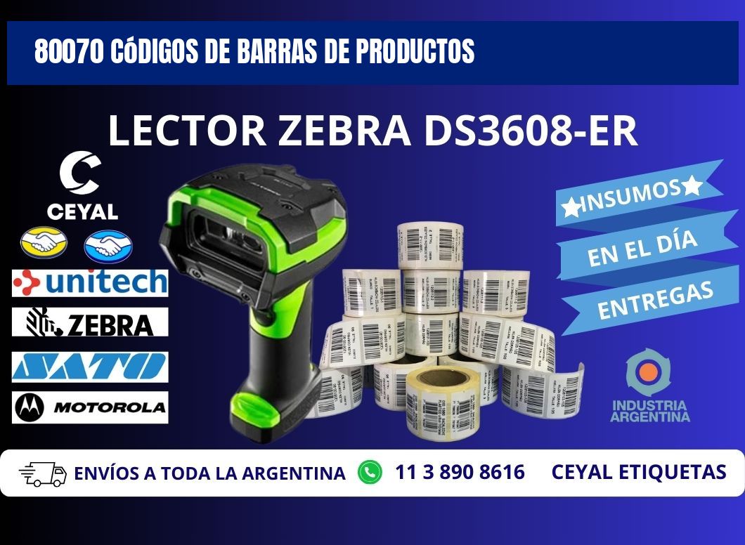 80070 Códigos de barras de productos
