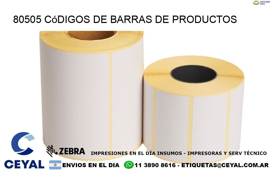 80505 Códigos de barras de productos