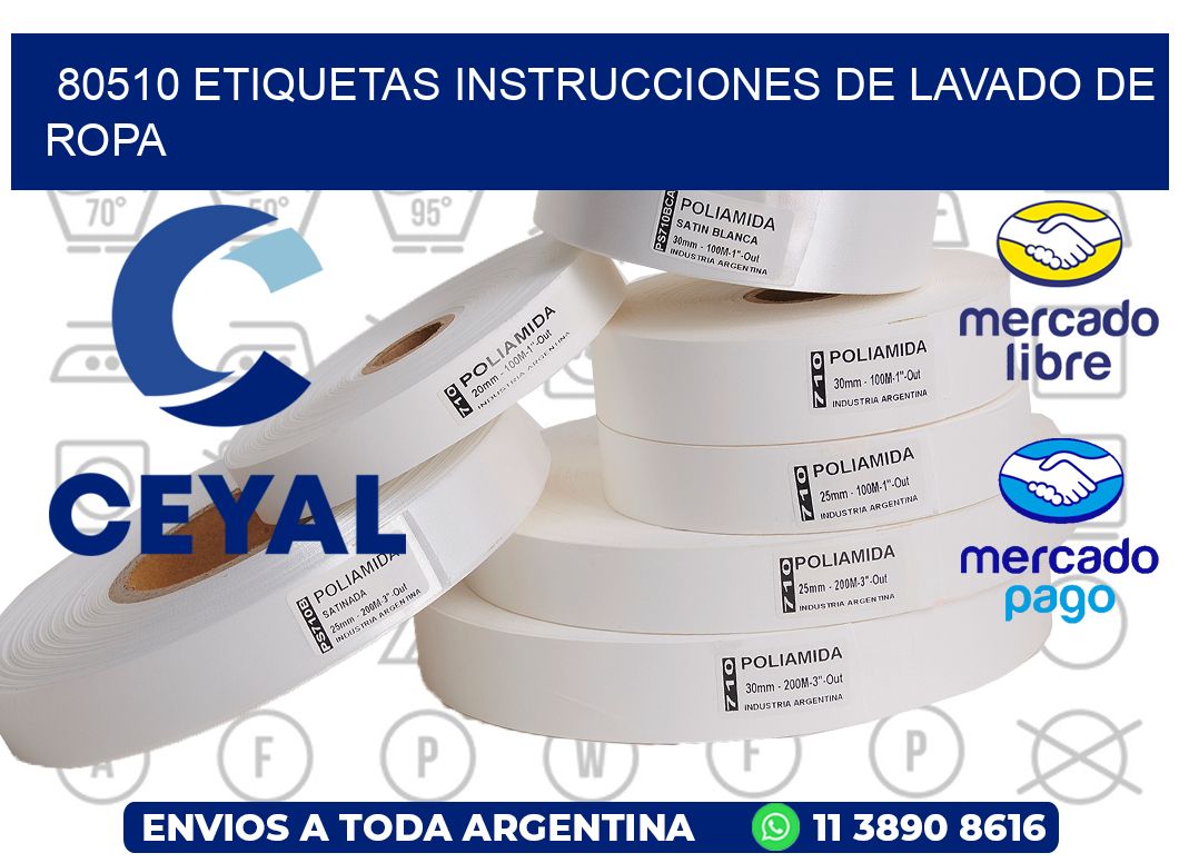 80510 etiquetas instrucciones de lavado de ropa