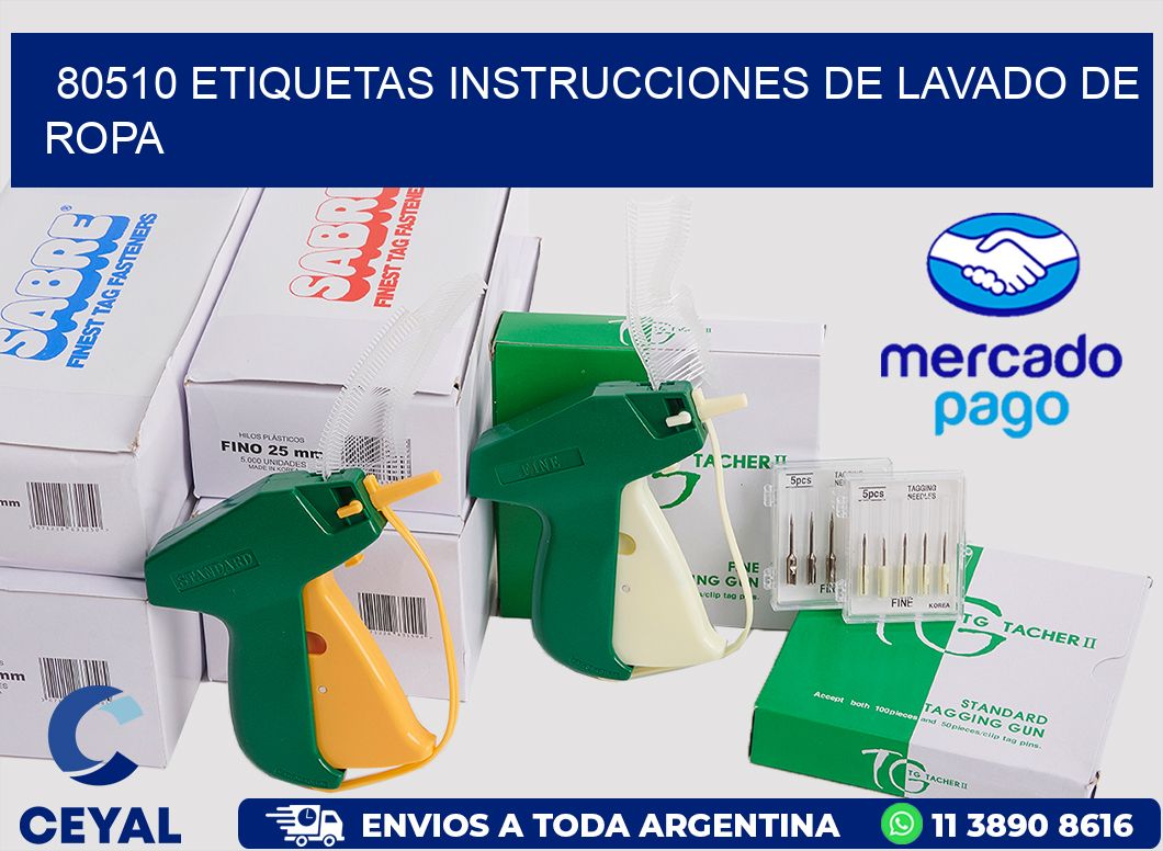 80510 etiquetas instrucciones de lavado de ropa
