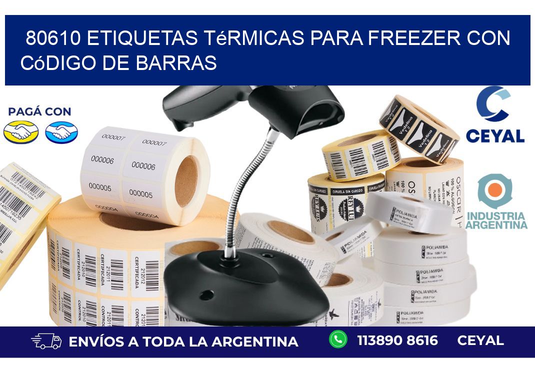 80610 etiquetas térmicas para freezer con código de barras