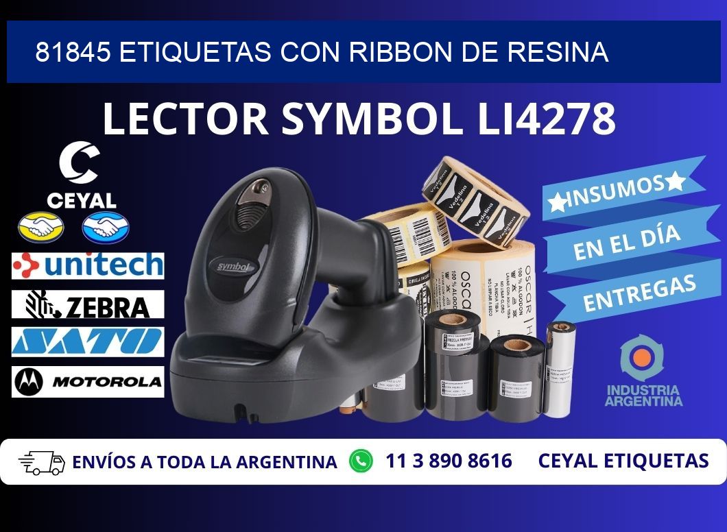 81845 etiquetas con ribbon de resina