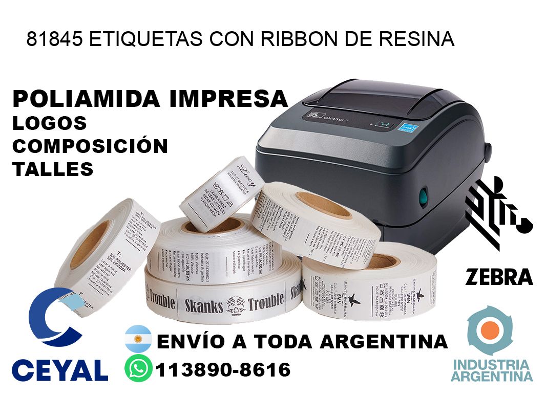 81845 etiquetas con ribbon de resina
