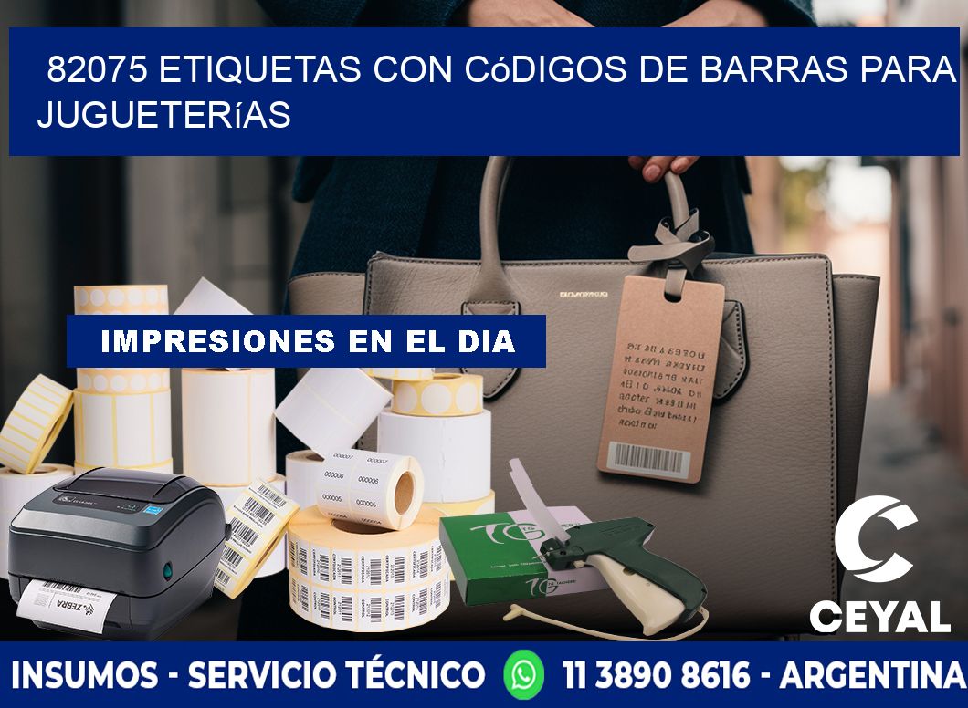 82075 etiquetas con códigos de barras para jugueterías