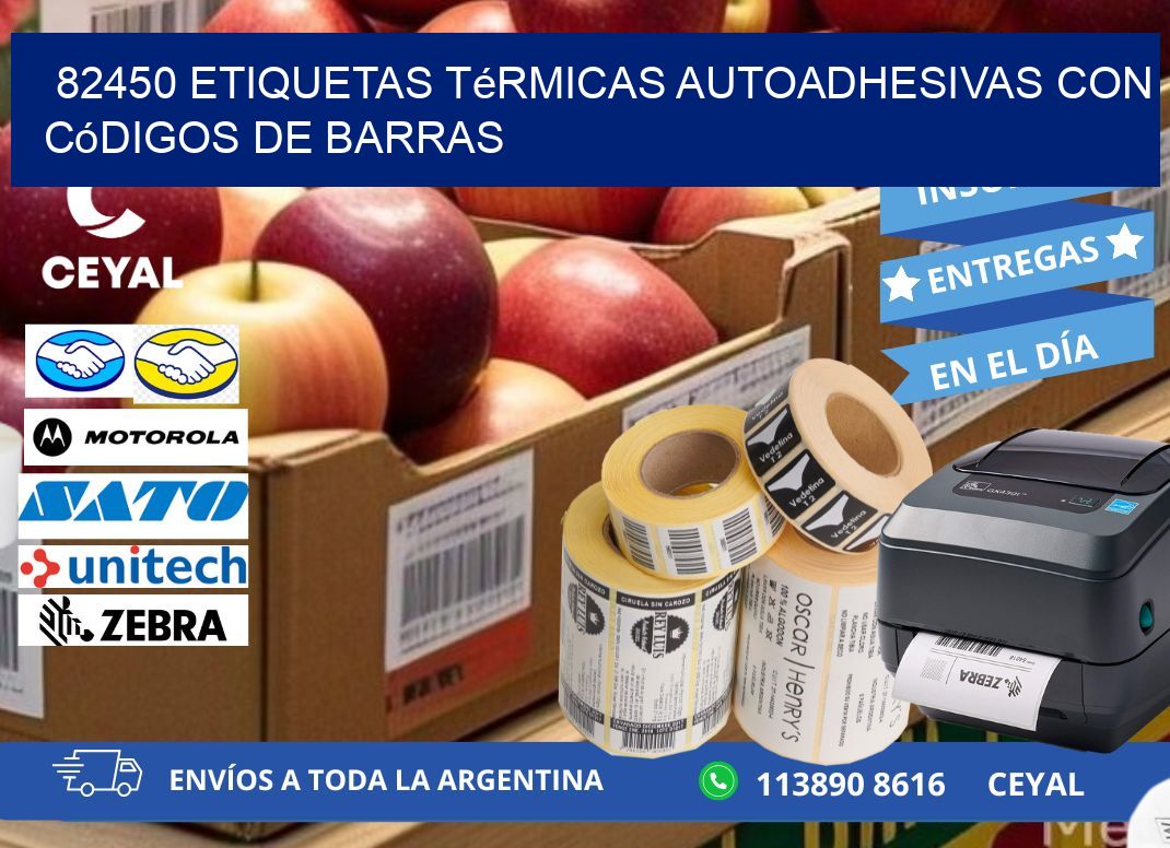 82450 Etiquetas térmicas autoadhesivas con códigos de barras