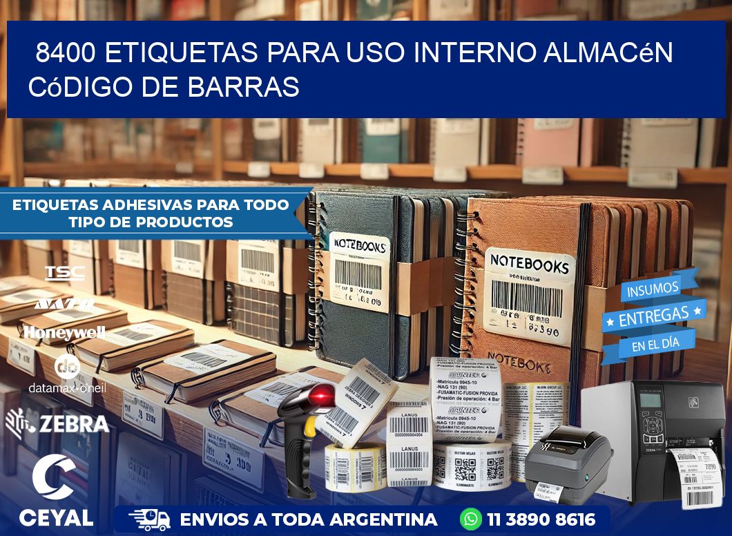 8400 etiquetas para uso interno almacén código de barras