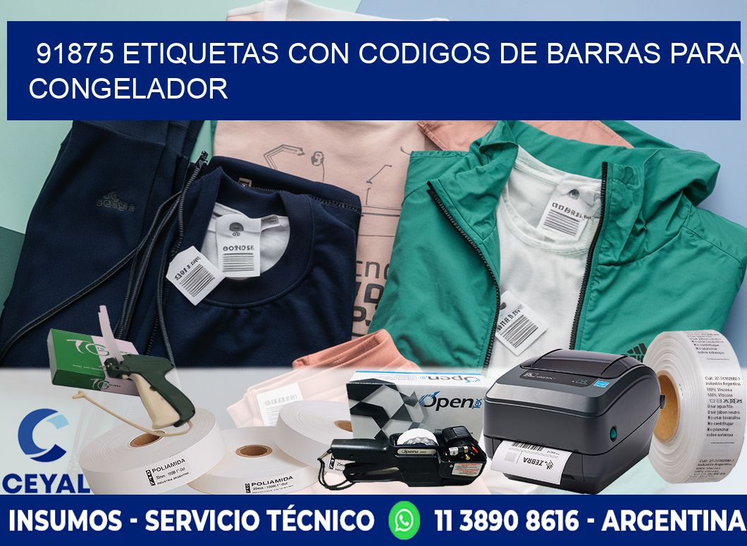 91875 Etiquetas con codigos de barras para congelador