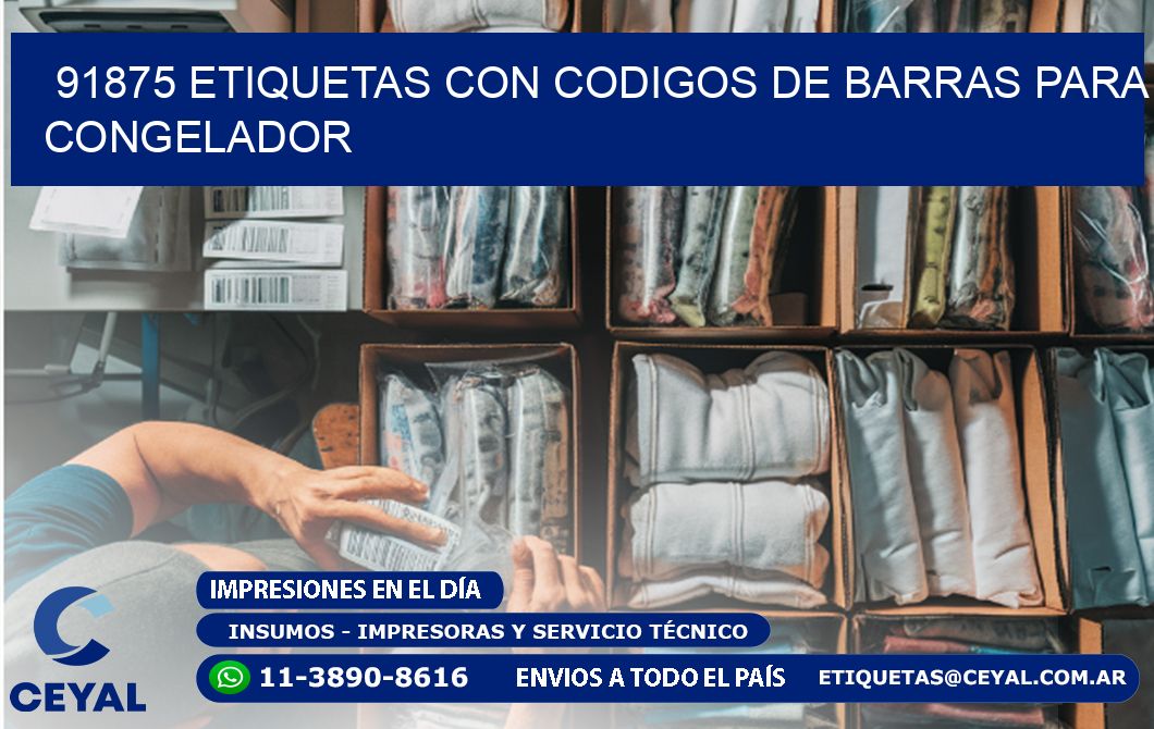 91875 Etiquetas con codigos de barras para congelador
