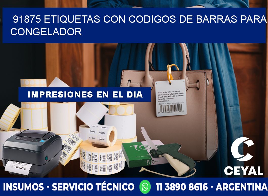 91875 Etiquetas con codigos de barras para congelador