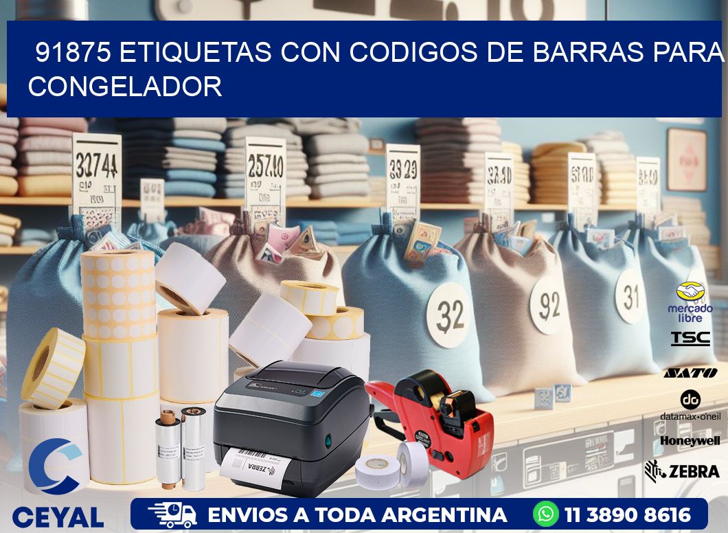 91875 Etiquetas con codigos de barras para congelador
