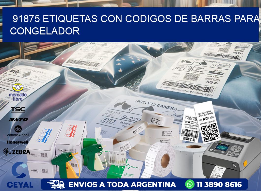 91875 Etiquetas con codigos de barras para congelador