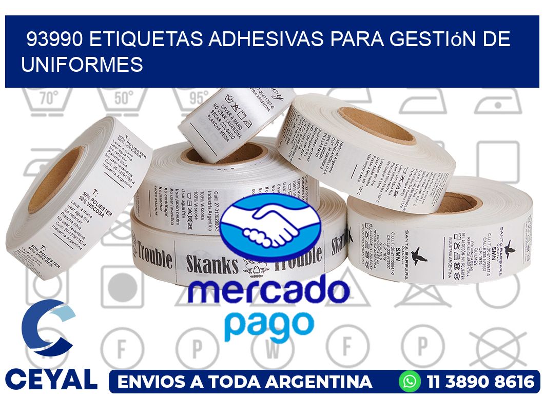 93990 Etiquetas adhesivas para gestión de uniformes