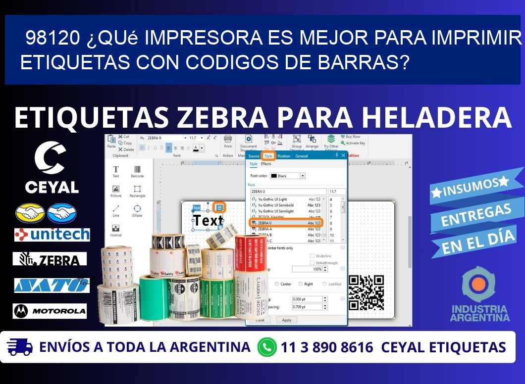 98120 ¿Qué impresora es mejor para imprimir etiquetas con codigos de barras?
