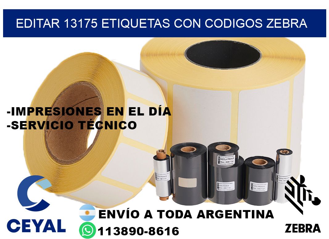 EDITAR 13175 ETIQUETAS CON CODIGOS ZEBRA