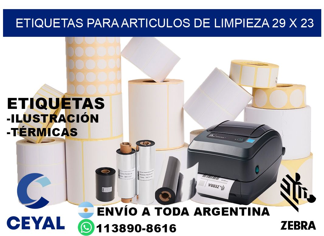 ETIQUETAS PARA ARTICULOS DE LIMPIEZA 29 x 23