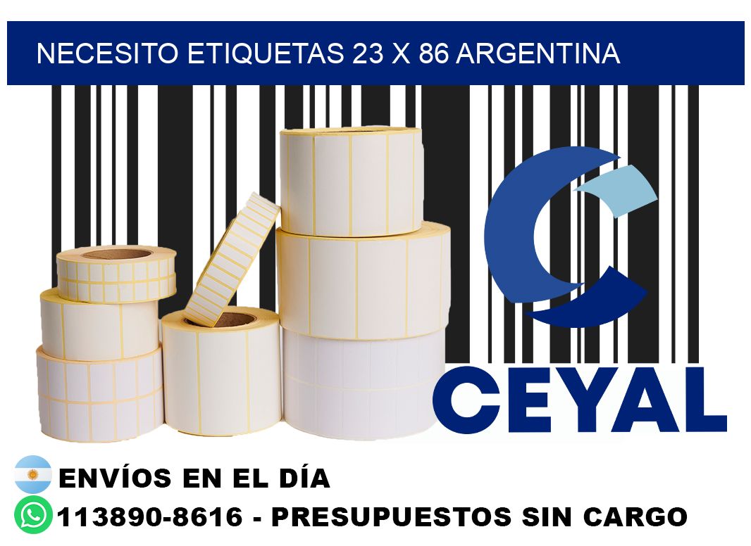 Necesito etiquetas 23 x 86 argentina