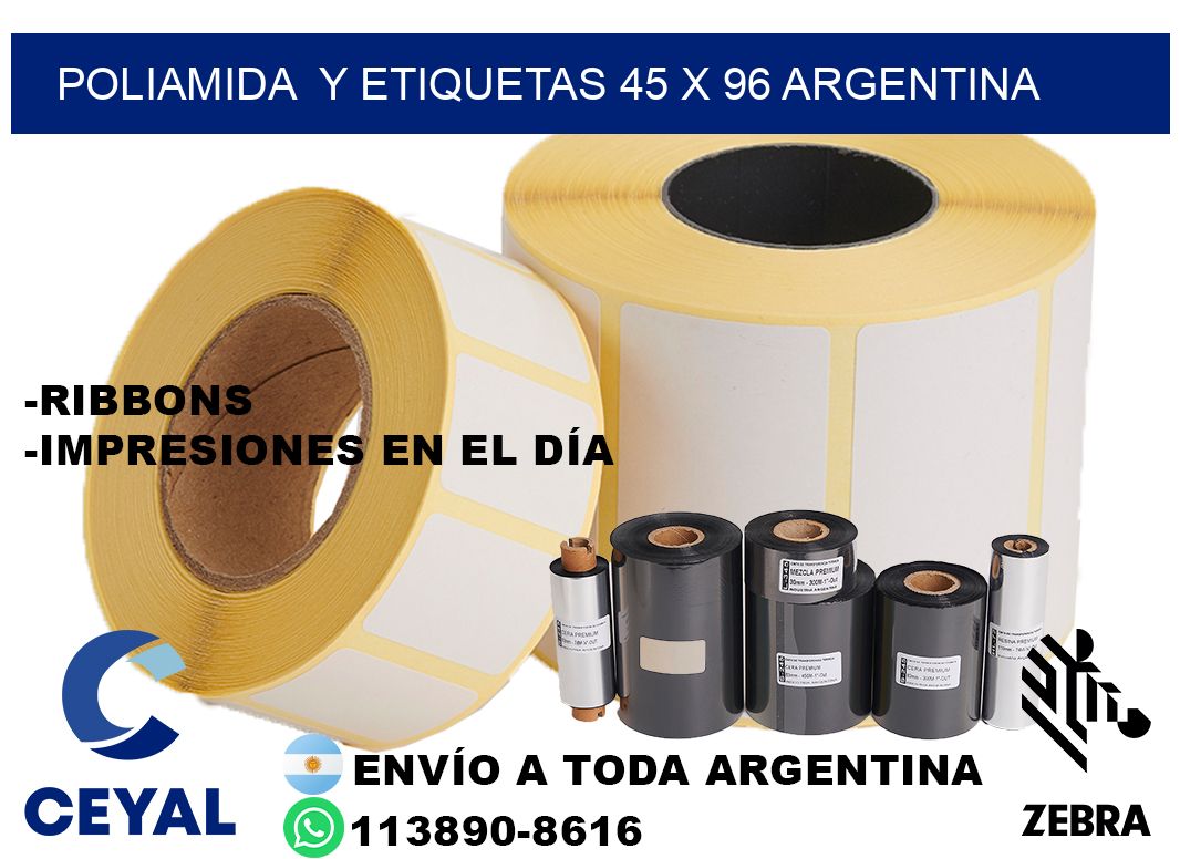 Poliamida  y etiquetas 45 x 96 argentina