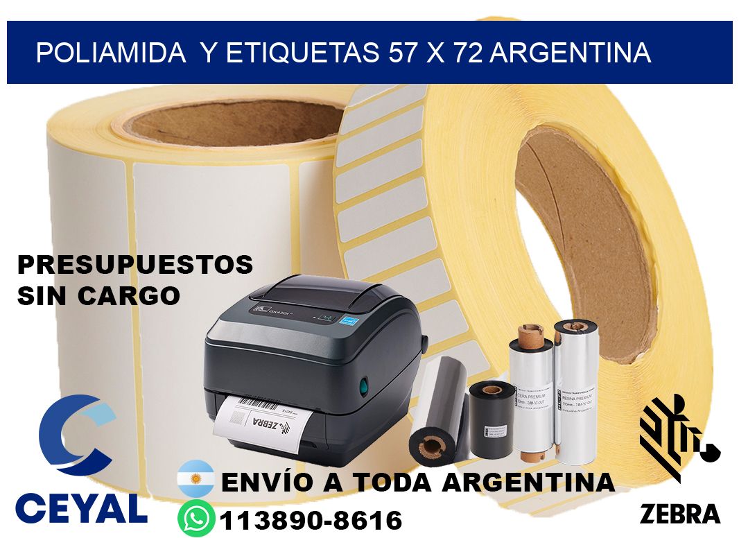 Poliamida  y etiquetas 57 x 72 argentina
