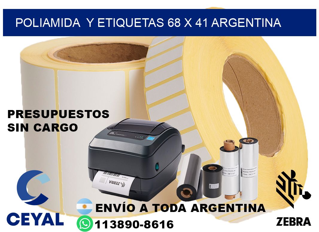 Poliamida  y etiquetas 68 x 41 argentina