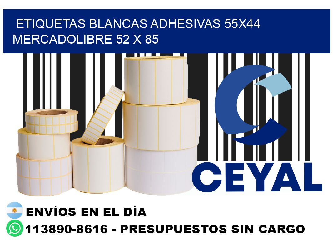 etiquetas blancas adhesivas 55x44 mercadolibre 52 x 85